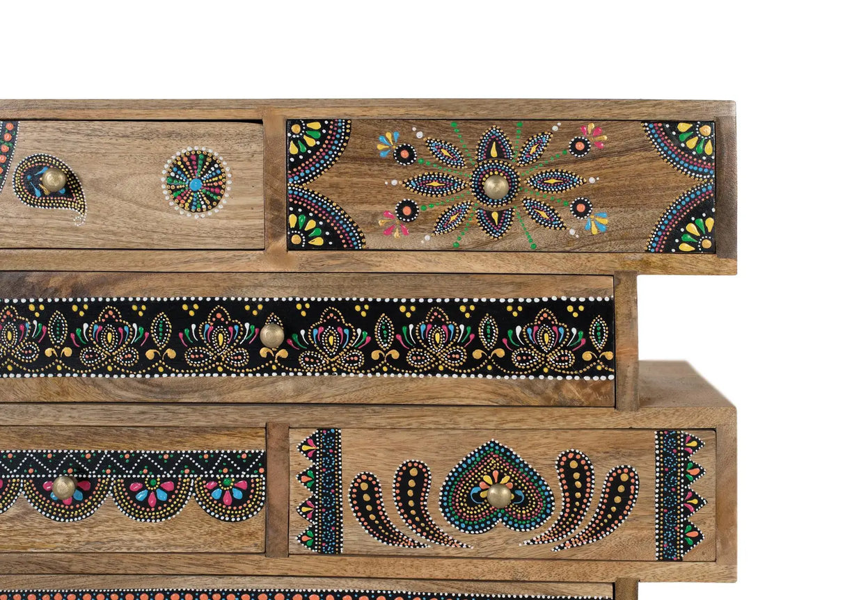 Giner and Colomer - Hand-Painted 8-Drawer Mango Wood Chest Of Drawers