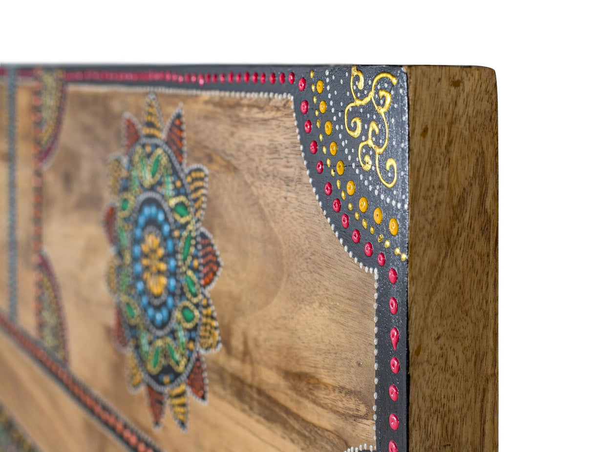 Giner and Colomer - Hand-Painted Mango Wood Headboard In Natural Finish
