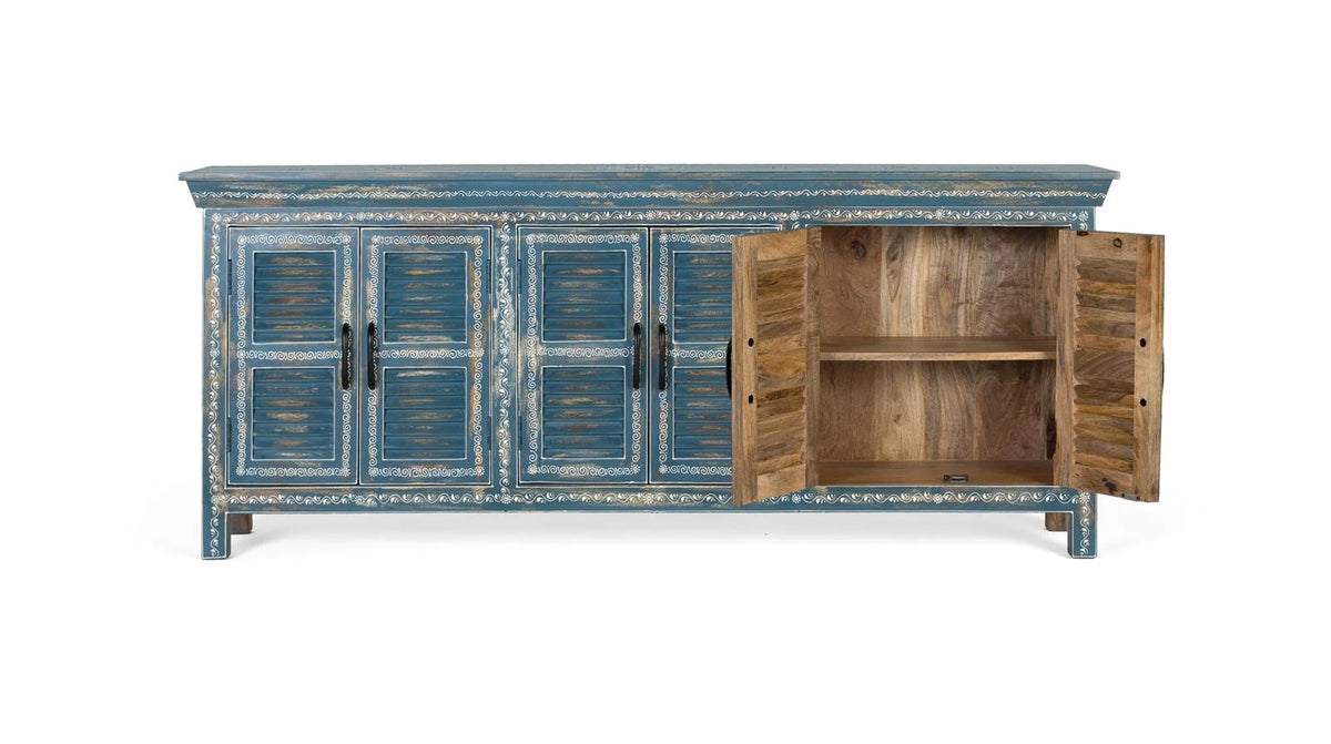 Giner and Colomer - Hand-Painted 6-Door Mango Wood Sideboard