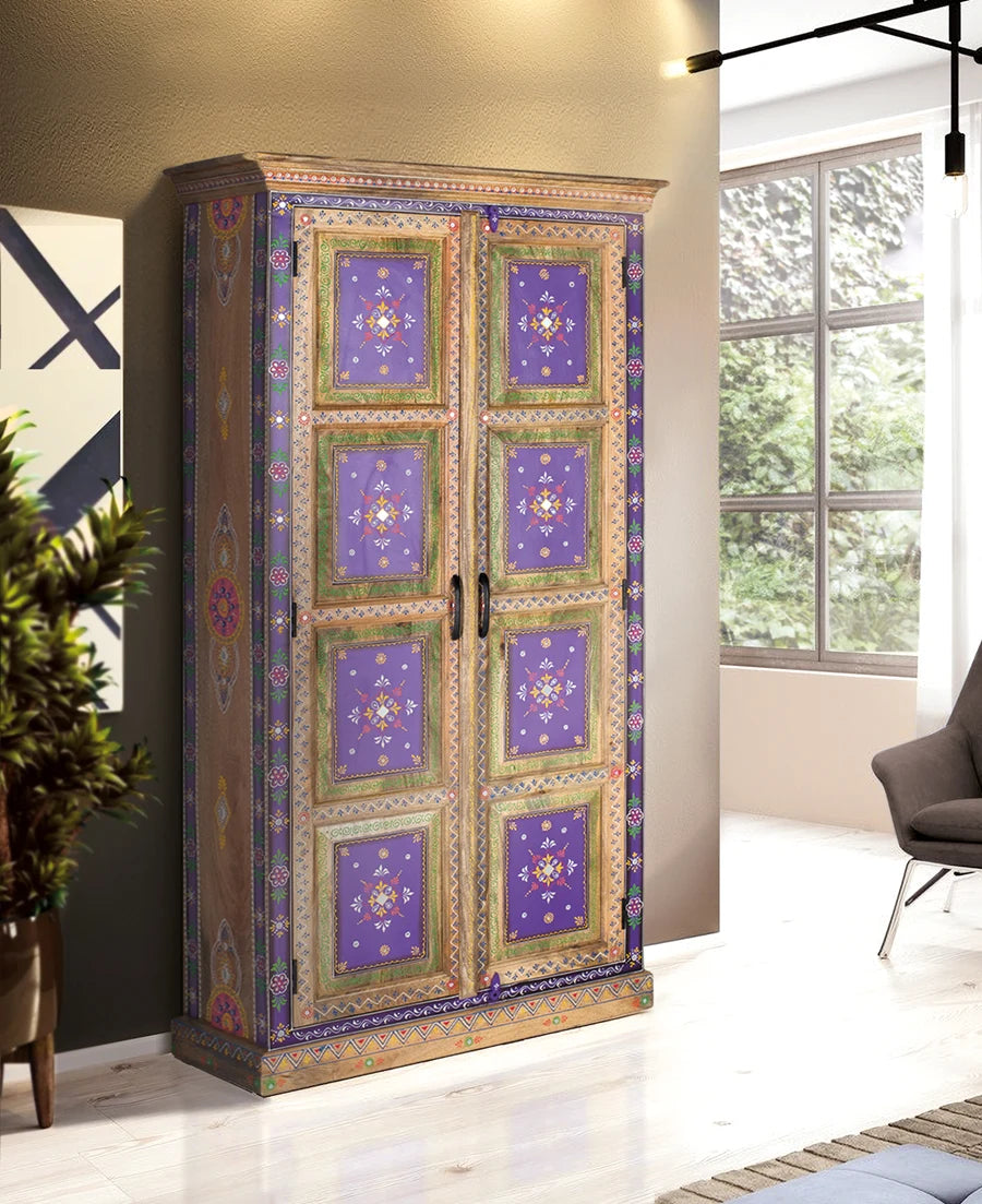 Giner and Colomer - Hand-Painted Mango Wood Wardrobe With Versatile Storage