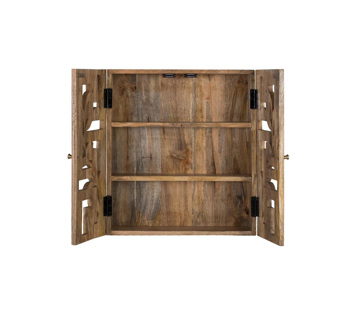 Giner and Colomer - Hand-Carved Mango Wood Wall Shelf With Doors