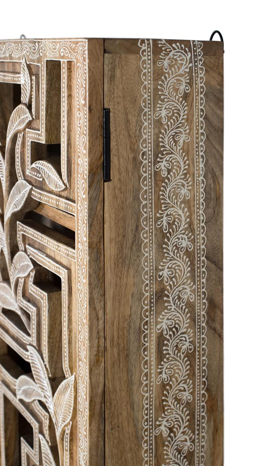Giner and Colomer - Hand-Carved Mango Wood Wall Shelf With Doors