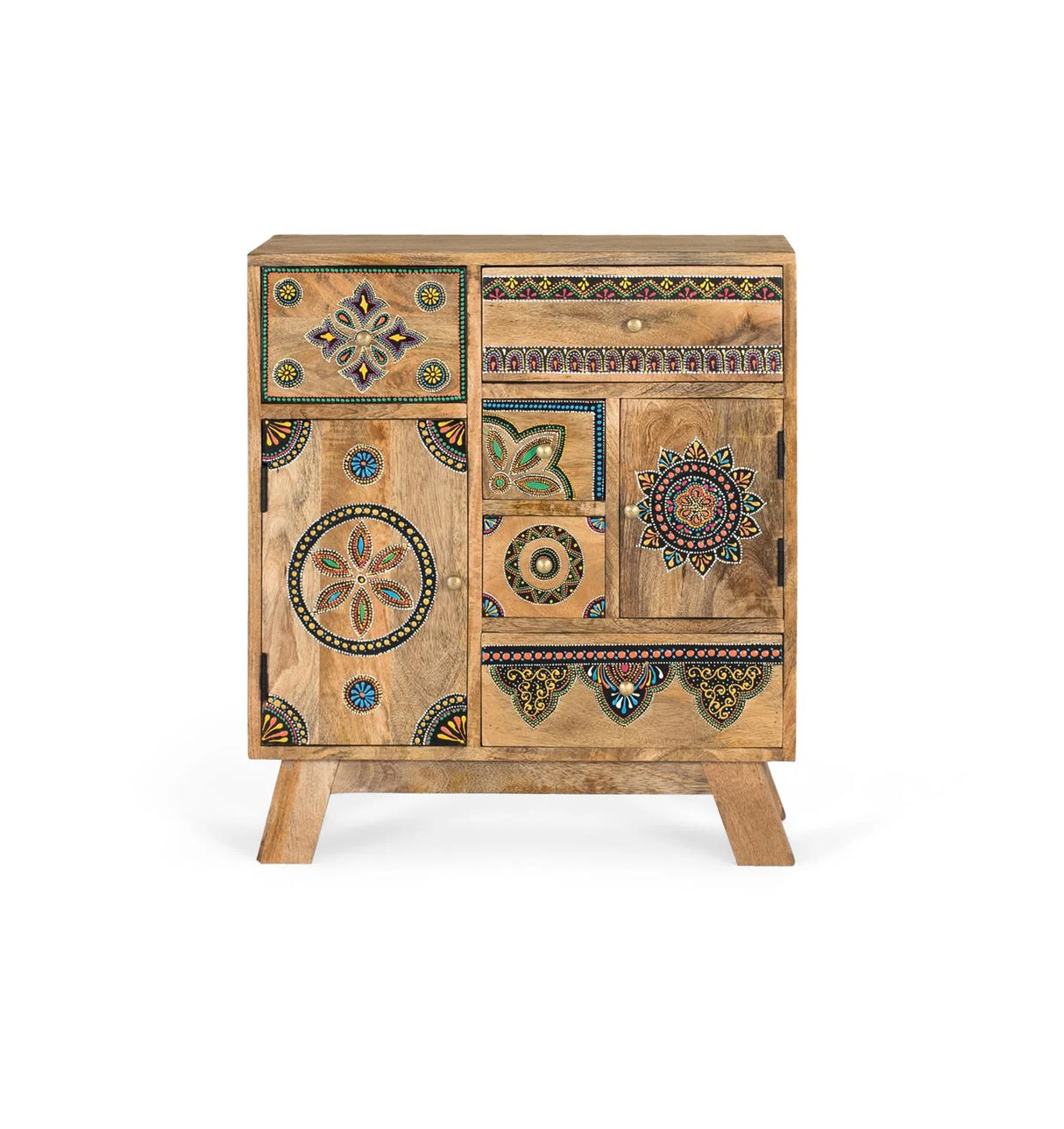 Giner and Colomer - Hand-Painted Mango Wood & MDF Cabinet With 2 Doors, 5 Drawers