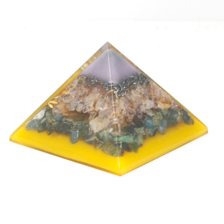 Lrg Organite Pyramid 70mm - Tree（gold base)