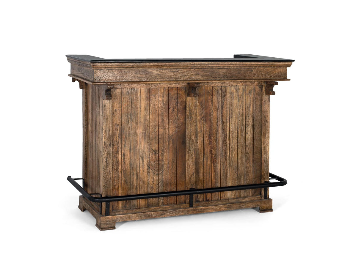 Giner and Colomer - Mango Wood & Granite Bar Counter With 1 Door, 1 Drawer