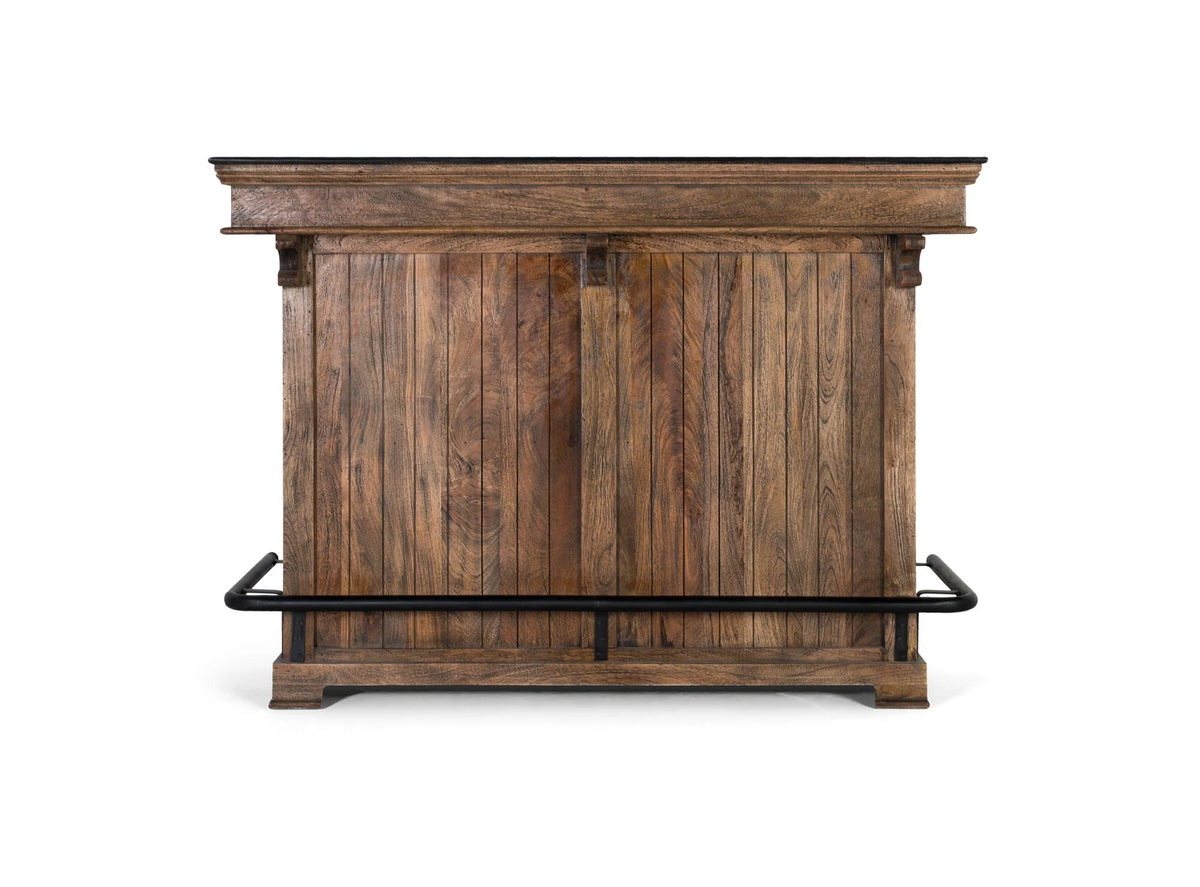 Giner and Colomer - Mango Wood & Granite Bar Counter With 1 Door, 1 Drawer