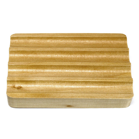 Hemu Wood Soap Dish - Corrugated