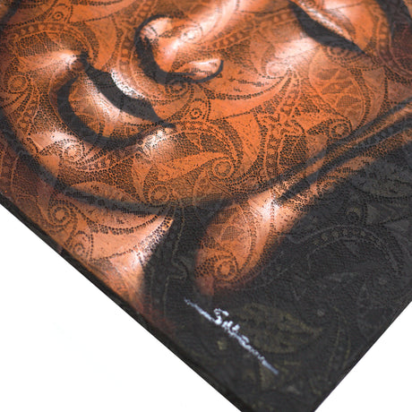 Buddha Painting - Copper Brocade Detail