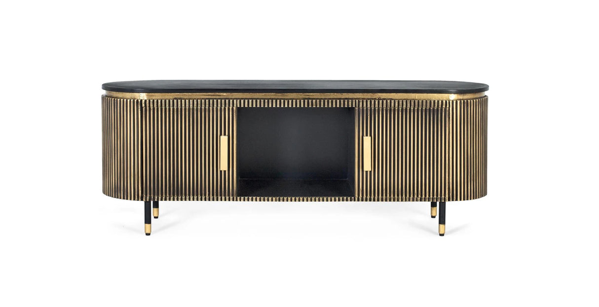 Giner and Colomer - Bronze-Finish Mango Wood TV Cabinet (2 Doors)