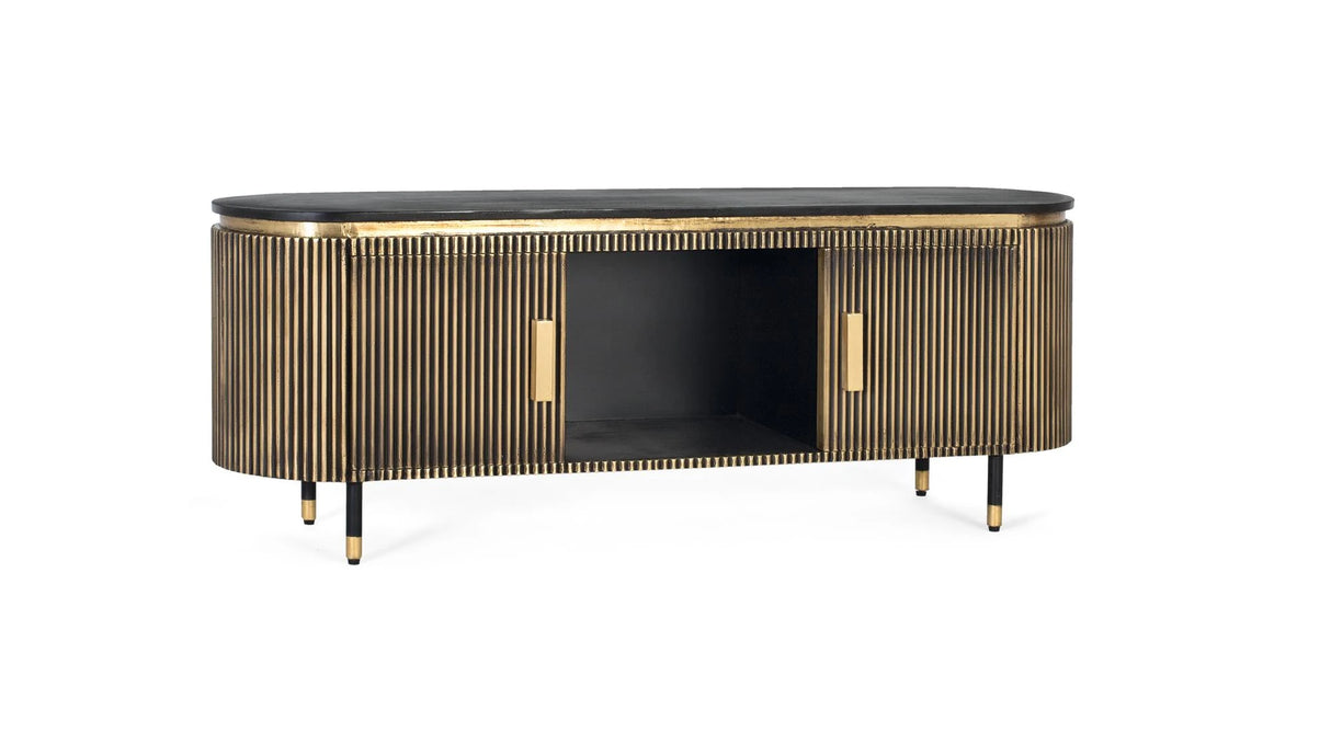 Giner and Colomer - Bronze-Finish Mango Wood TV Cabinet (2 Doors)