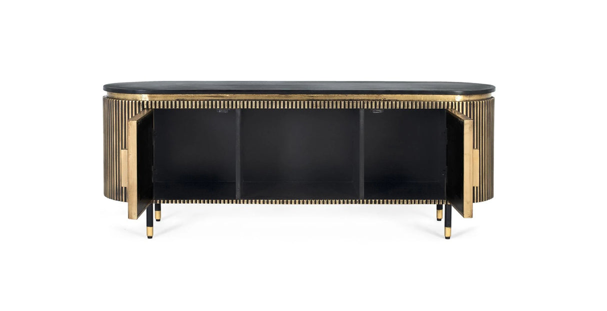 Giner and Colomer - Bronze-Finish Mango Wood TV Cabinet (2 Doors)