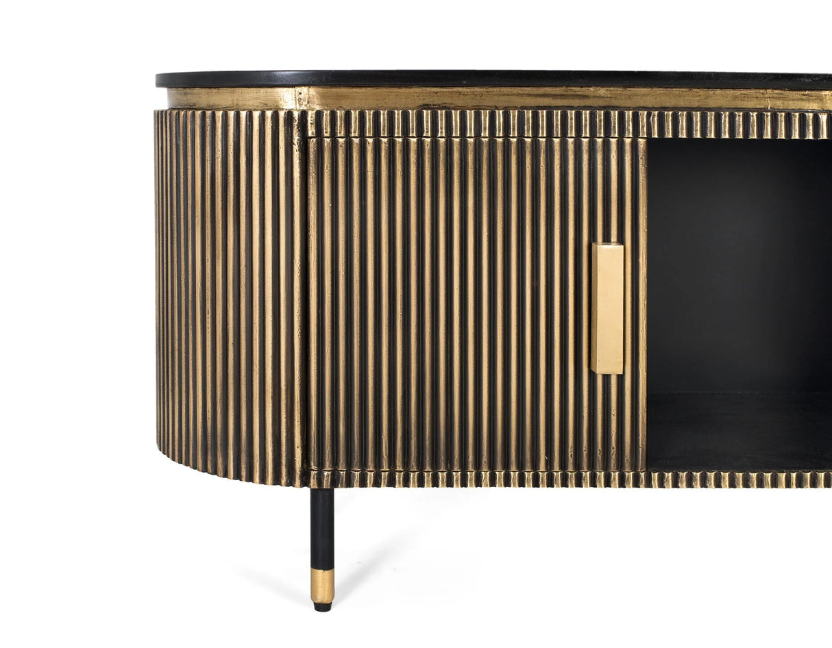 Giner and Colomer - Bronze-Finish Mango Wood TV Cabinet (2 Doors)