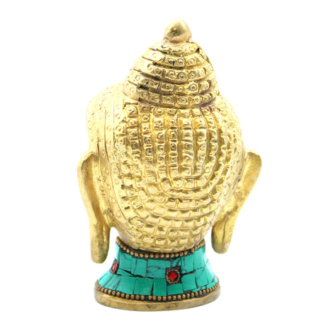 Brass Buddha Figure - Lrg Head - 11.5 cm