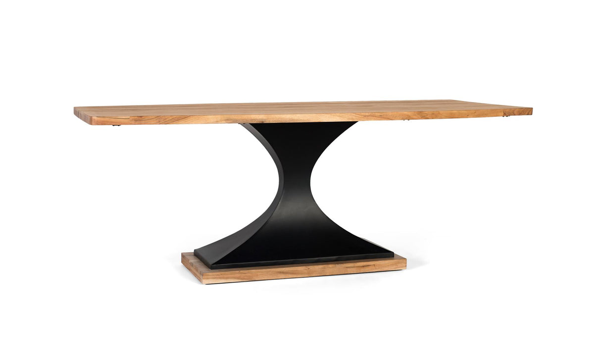 Giner and Colomer - Acacia Wood & Metal Dining Table With Arched Sides (200 cm)