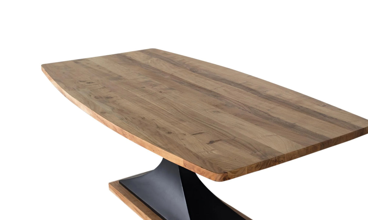 Giner and Colomer - Acacia Wood & Metal Dining Table With Arched Sides (200 cm)