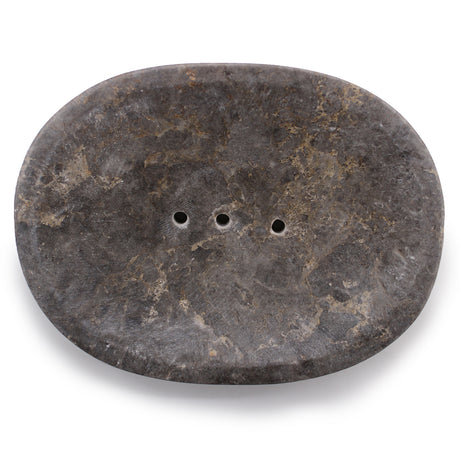 Classic Oval Grey Marble Soap Dish