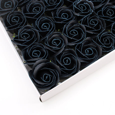Craft Soap Flowers - Med Rose - Black With white Rim