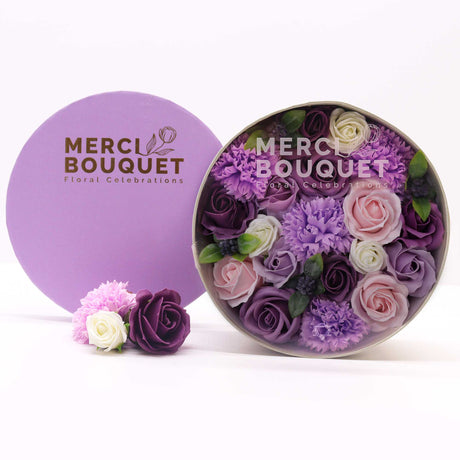 Round Box - Lavender Rose & Carnation