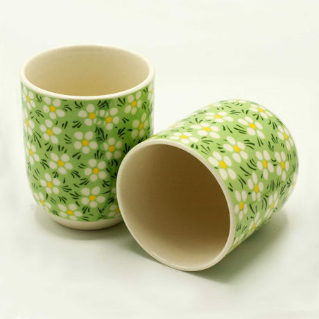 Herbal Tea Cups - Green Daisey