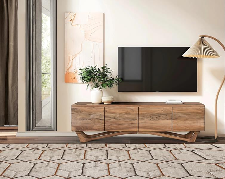 Giner and Colomer - Natural Acacia Wood TV Cabinet With 4 Doors