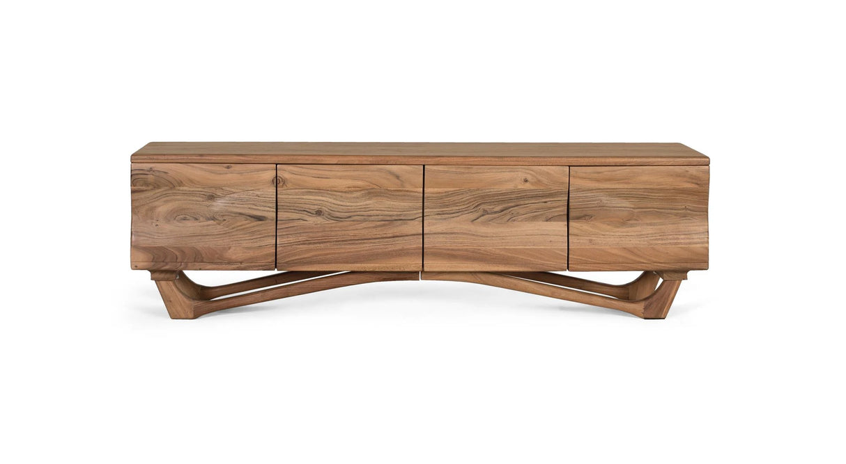 Giner and Colomer - Natural Acacia Wood TV Cabinet With 4 Doors