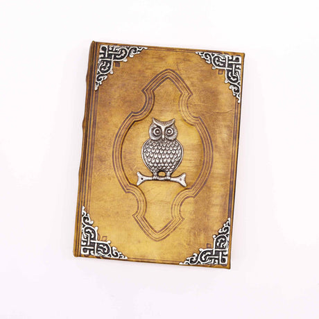 Heafty Coffee Tan Book - Zinc Owl Decor - 200 Deckle Edges Pages - 26x18cm