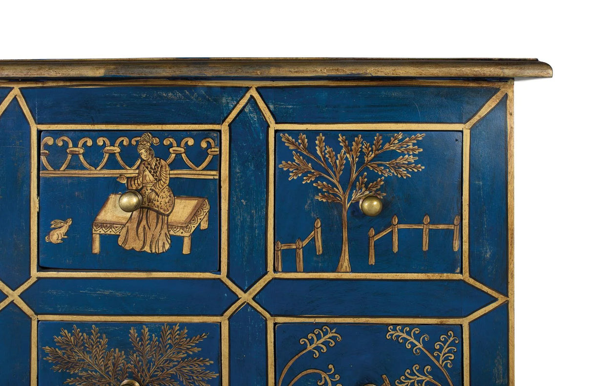 Giner and Colomer - Hand-Painted 9-Drawer Mango & MDF Chest