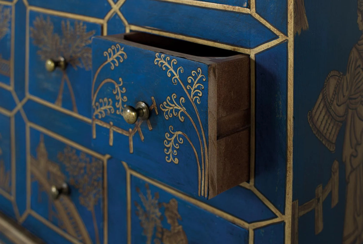 Giner and Colomer - Hand-Painted 9-Drawer Mango & MDF Chest