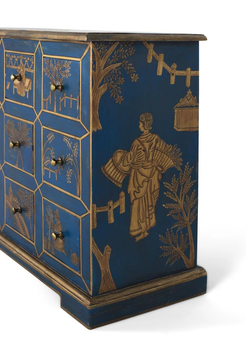 Giner and Colomer - Hand-Painted 9-Drawer Mango & MDF Chest