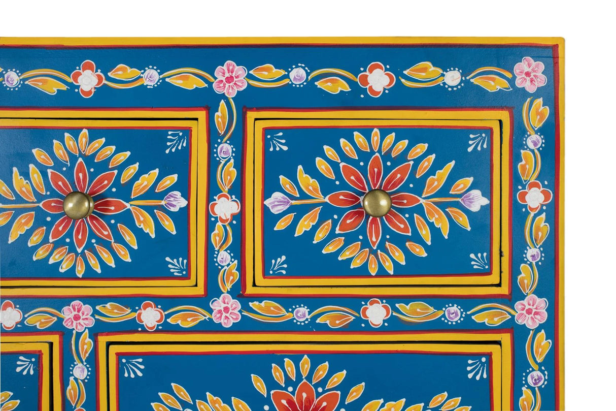 Giner and Colomer - Tall Mango & MDF Sideboard (7 Drawers, 2 Doors, Hand-Painted)