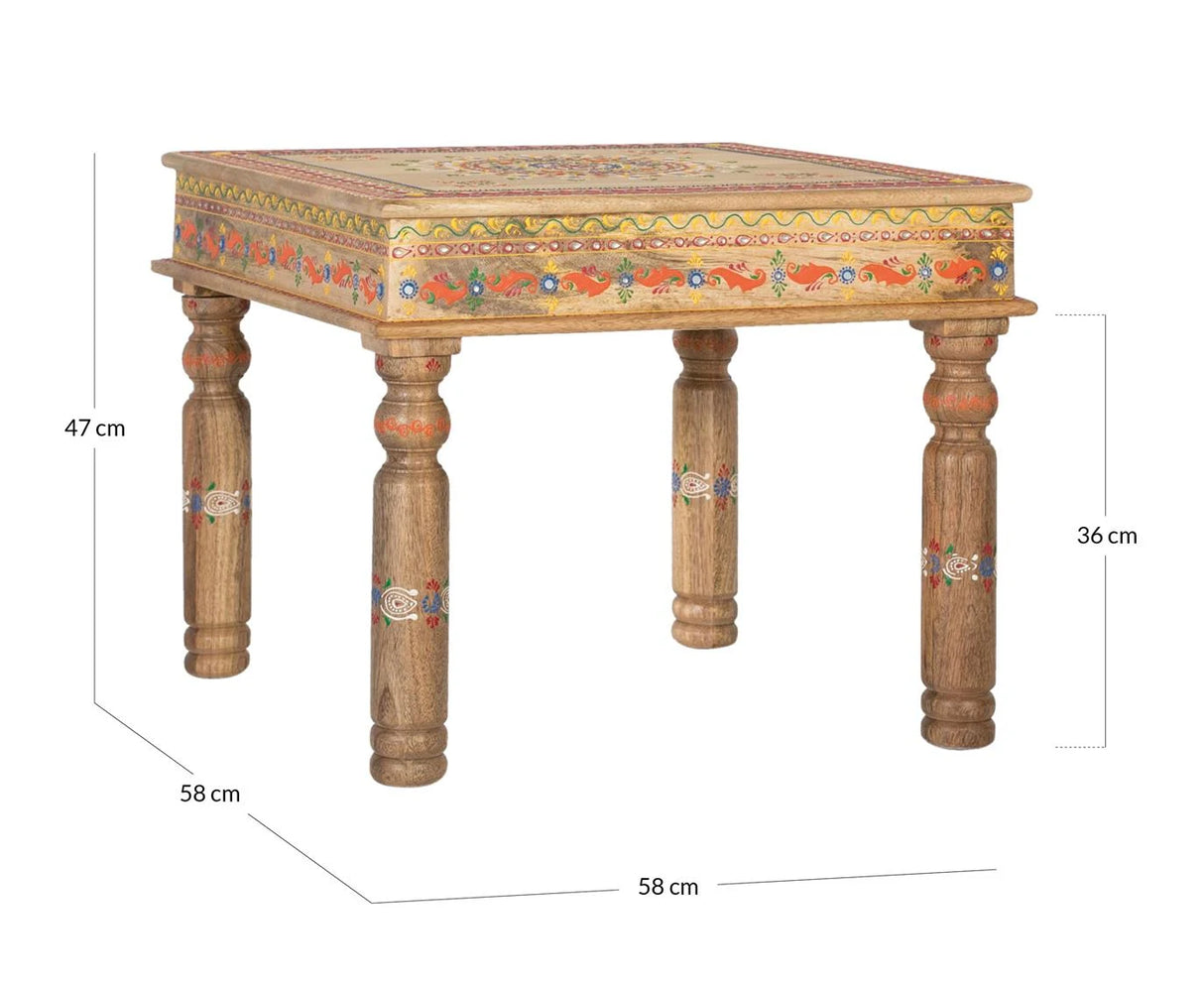 Giner and Colomer - Hand-Painted Mango Wood Coffee Table (58 x 58 x 47)