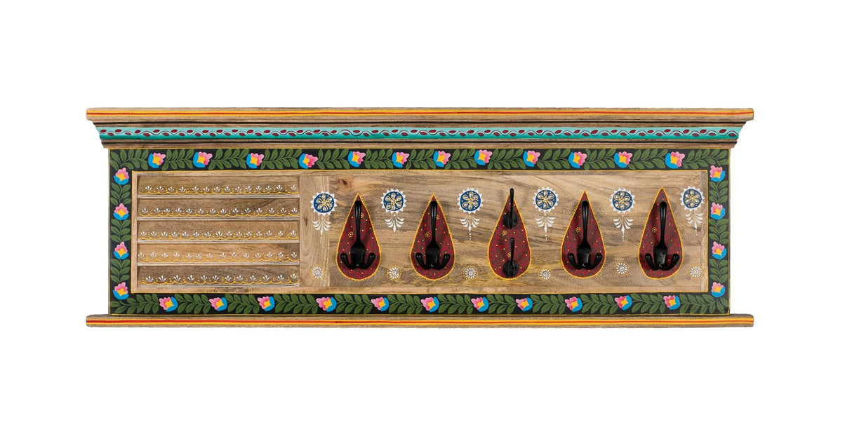 Giner and Colomer - Wall-Mounted Coat Rack In Hand-Painted Mango Wood