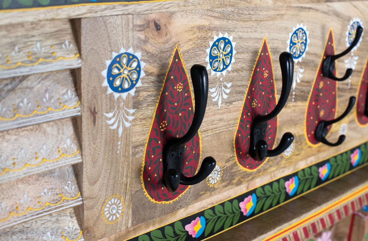 Giner and Colomer - Wall-Mounted Coat Rack In Hand-Painted Mango Wood