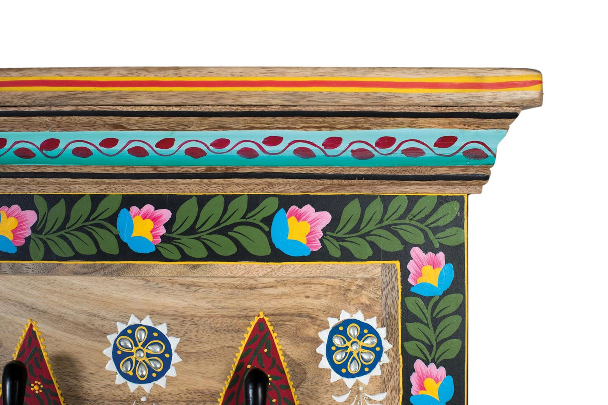 Giner and Colomer - Wall-Mounted Coat Rack In Hand-Painted Mango Wood