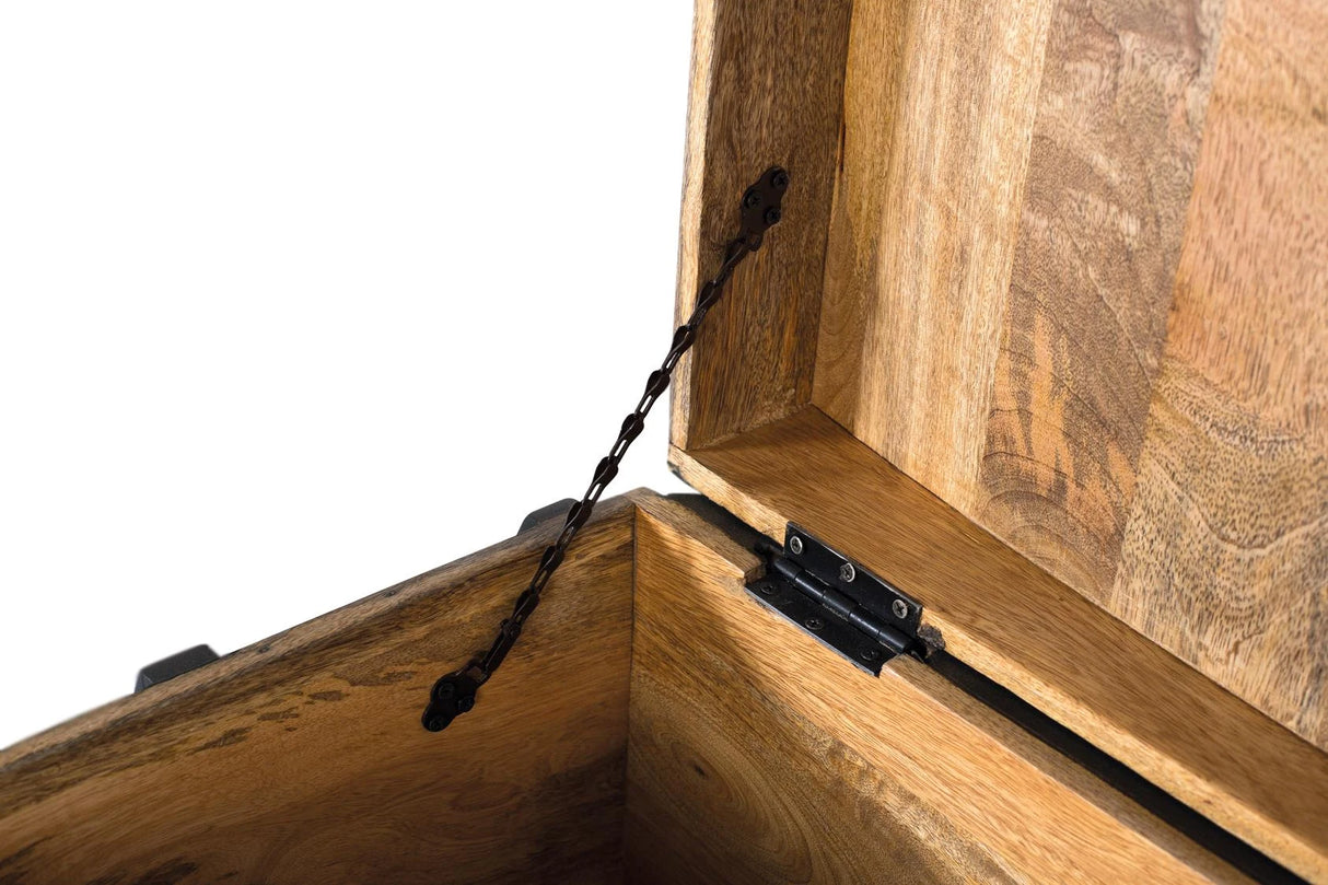 Giner and Colomer - Black Mango Wood Trunk With Multicolored Hand-Painted Details