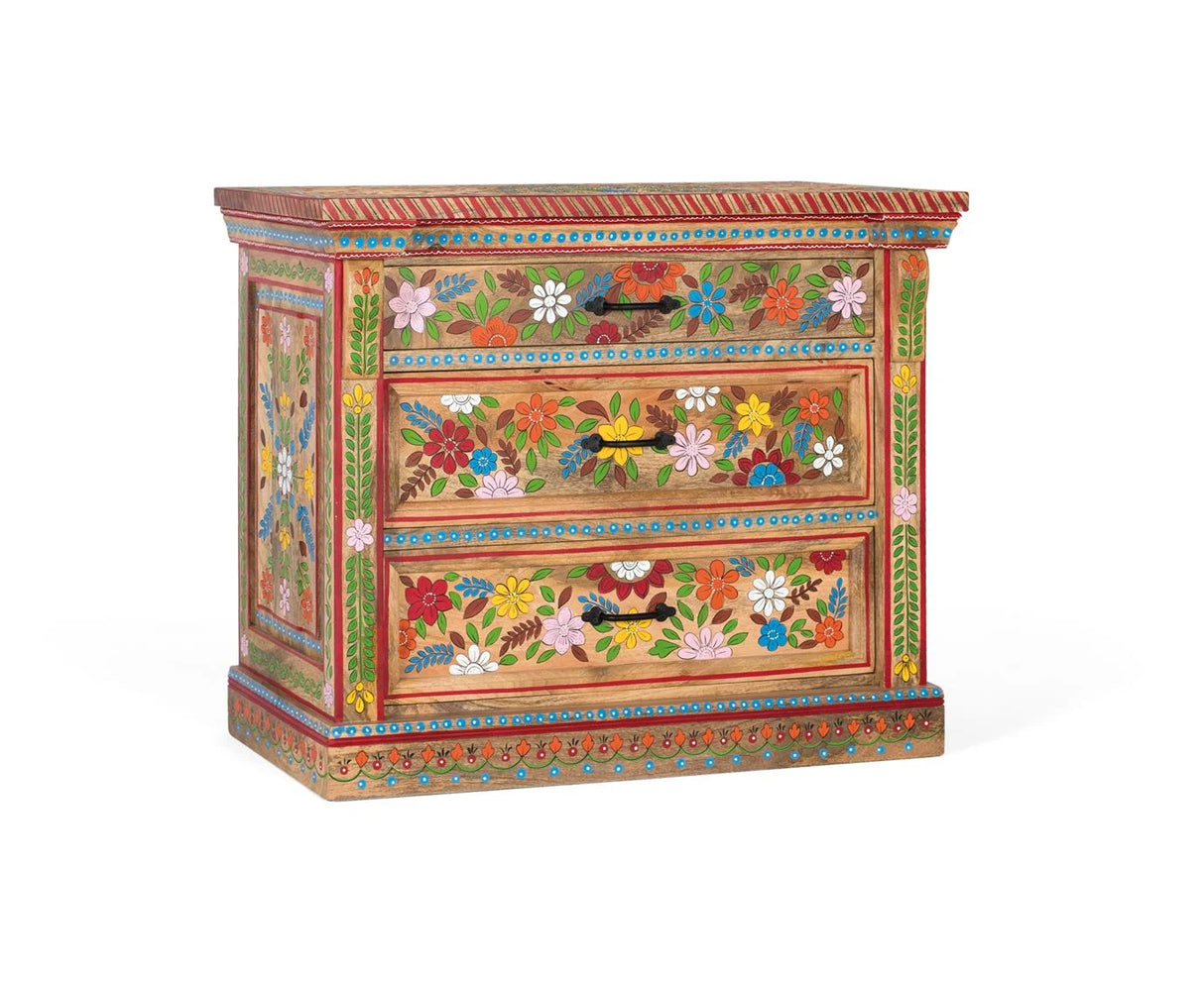 Giner and Colomer - Hand-Painted Mango Wood 3-Drawer Chest (Robust Design)