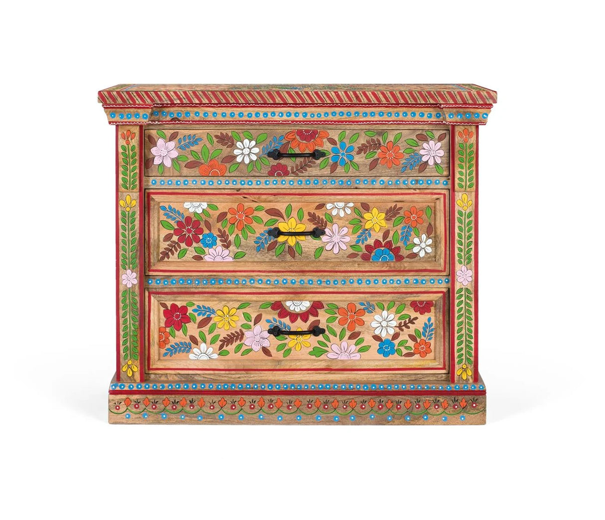 Giner and Colomer - Hand-Painted Mango Wood 3-Drawer Chest (Robust Design)