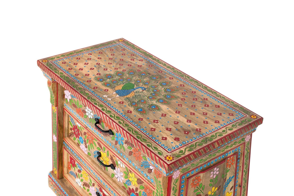 Giner and Colomer - Hand-Painted Mango Wood 3-Drawer Chest (Robust Design)
