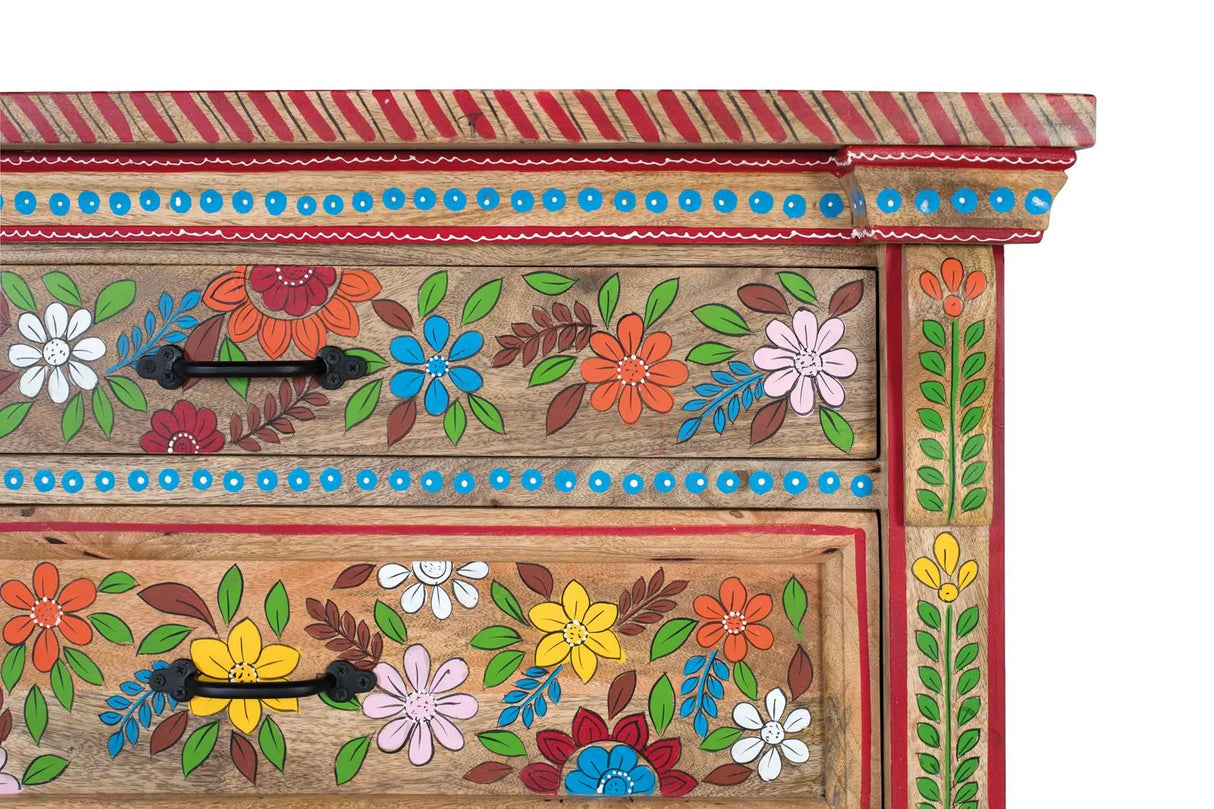 Giner and Colomer - Hand-Painted Mango Wood 3-Drawer Chest (Robust Design)