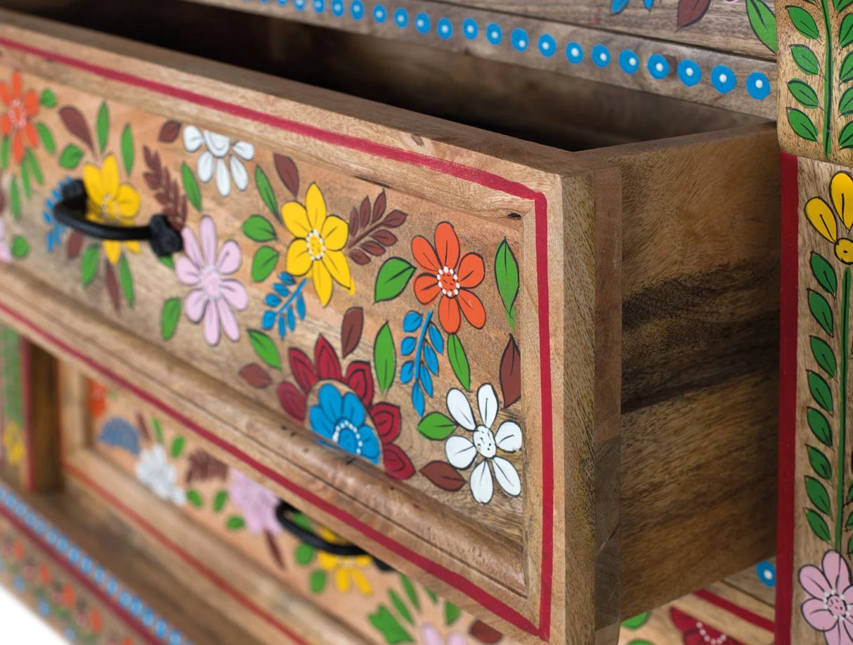 Giner and Colomer - Hand-Painted Mango Wood 3-Drawer Chest (Robust Design)