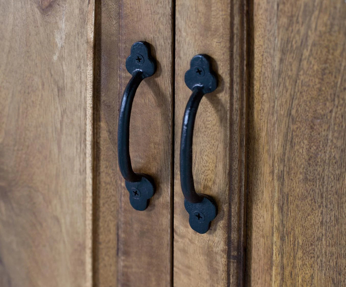 Giner and Colomer - Provencal-Style Mango Wood Display Cabinet (2 Glass Doors, 2 Wooden Doors)