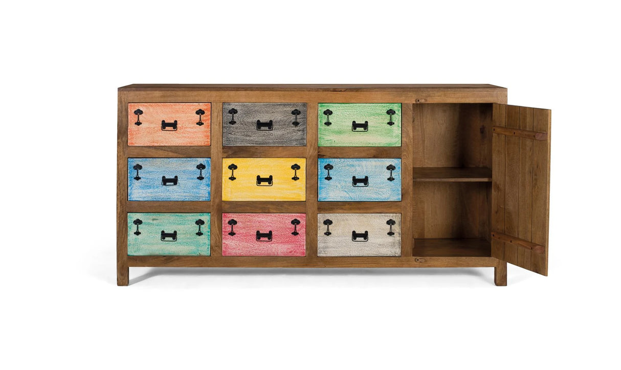 Giner and Colomer - Solid Wood Sideboard (9 Drawers & 1 Door) With Different Colors