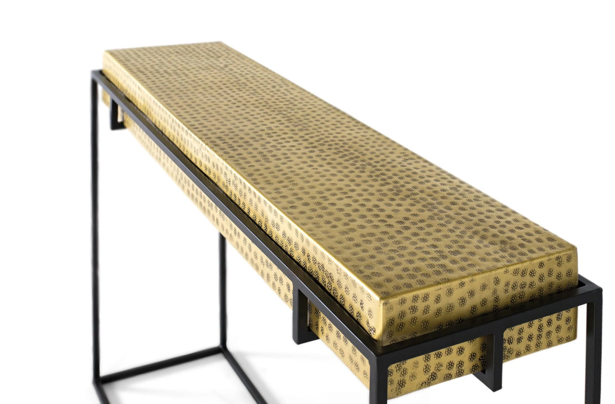 Giner and Colomer - Industrial Hall Console With Die-Cut Gold Top