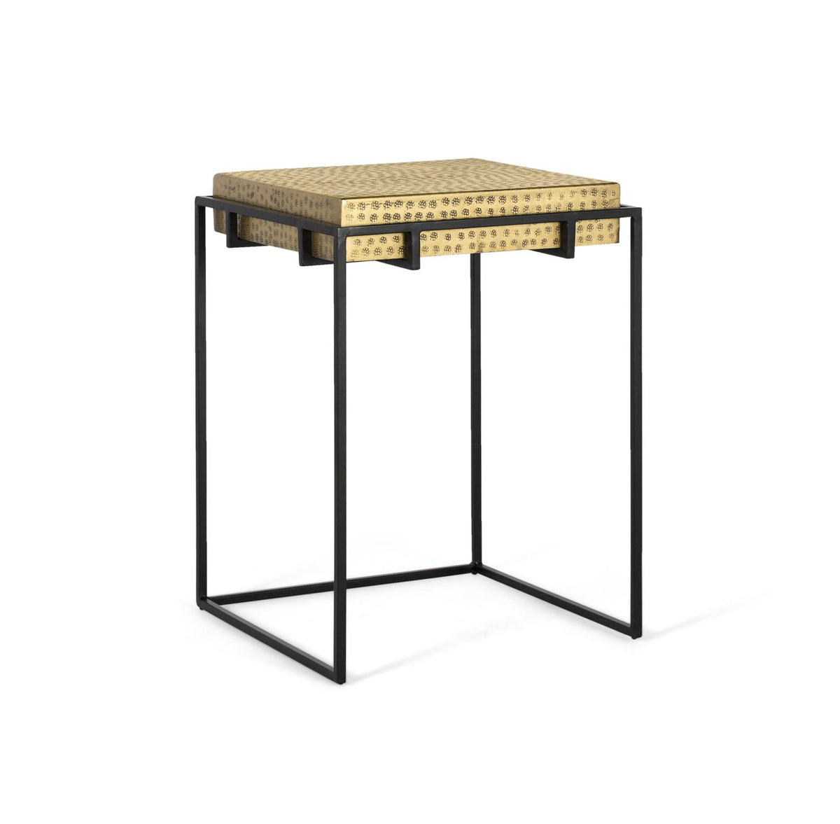 Giner and Colomer - Industrial Side Table With Die-Cut Gold Top