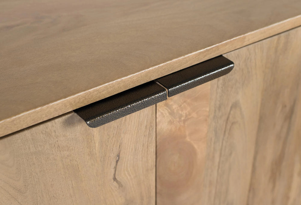 Giner and Colomer - Mango Wood Sideboard (4 Doors, Rounded Corners, Natural Finish)