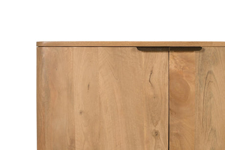 Giner and Colomer - Mango Wood Sideboard (4 Doors, Rounded Corners, Natural Finish)