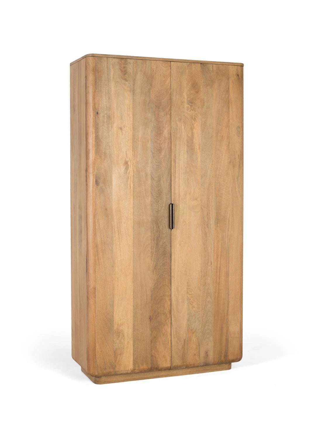 Giner and Colomer - Mango Wood Wardrobe (2 Doors, Natural Finish, Shelves & Rail)