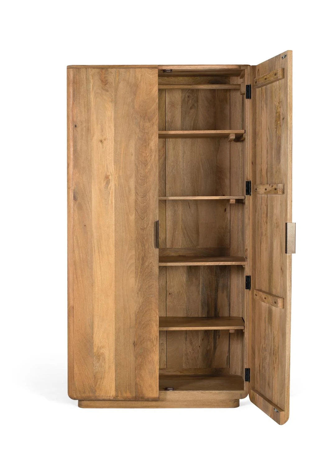 Giner and Colomer - Mango Wood Wardrobe (2 Doors, Natural Finish, Shelves & Rail)