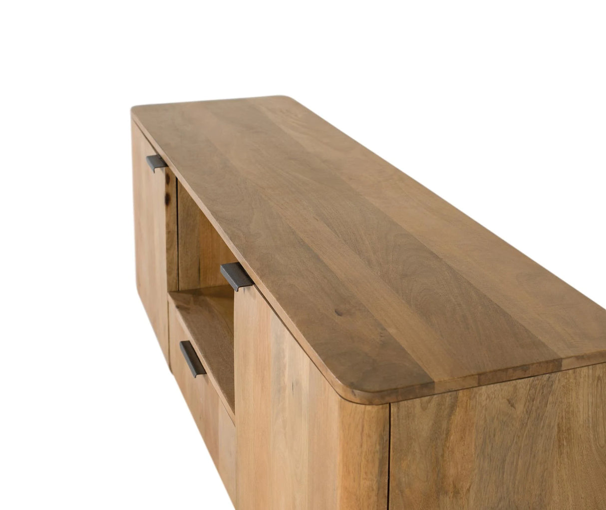 Giner and Colomer - Mango Wood TV Cabinet (2 Doors, 1 Drawer, Open Space) In Natural Finish