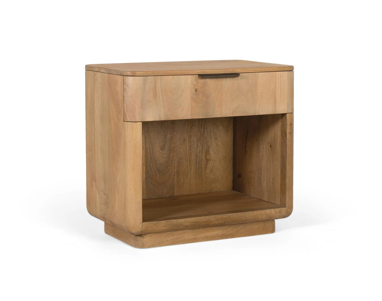 Giner and Colomer - Mango Wood Coffee Table (1 Drawer, Open Space) With Rounded Corners